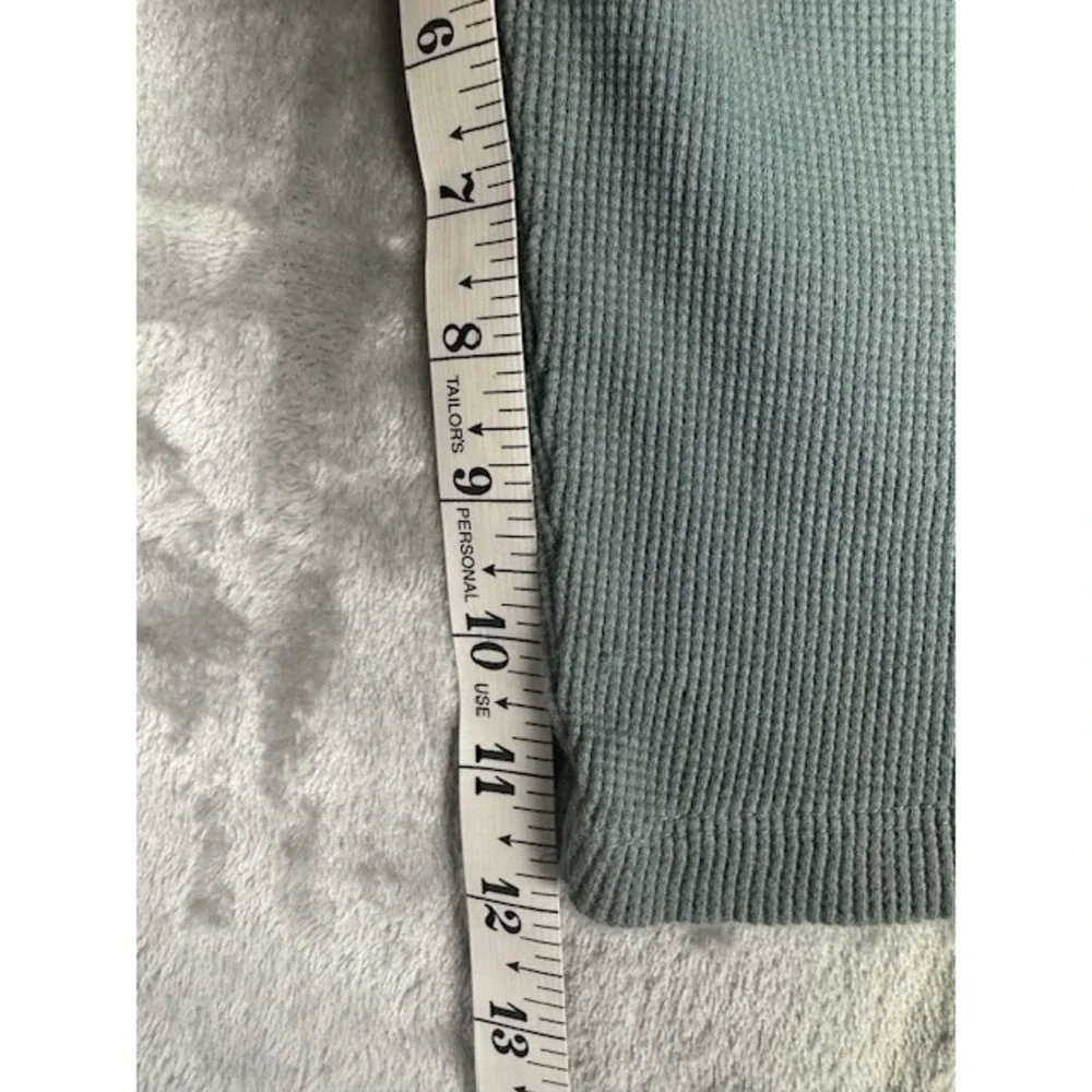 Zara Jumpsuit Unisex 2-3Y Waffle Knit Thermal Button Front Sage Green‎ Romper - Picture 4 of 6